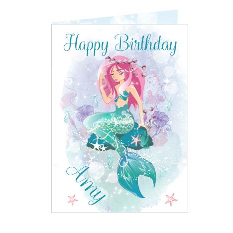 Personalised Mermaid Greetings Card £3.99
